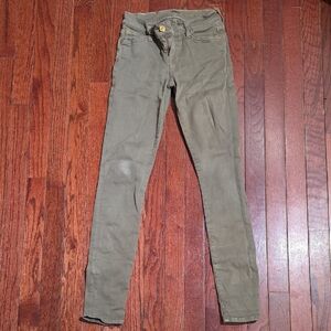 Stylish Olive Stretchy Women's Jeans